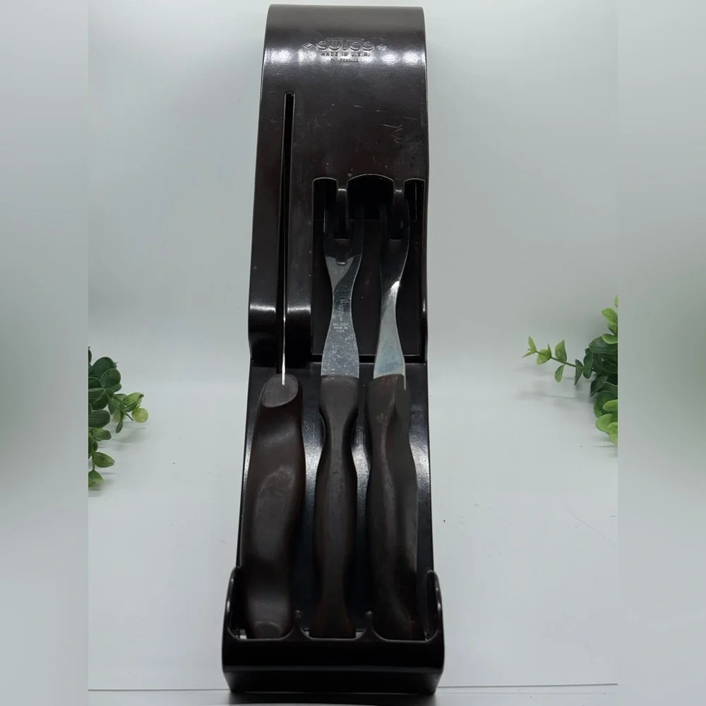 Cutco Spatula & Serving Forks Set w/Holder: Stainless Steel Spatula & Meat Forks